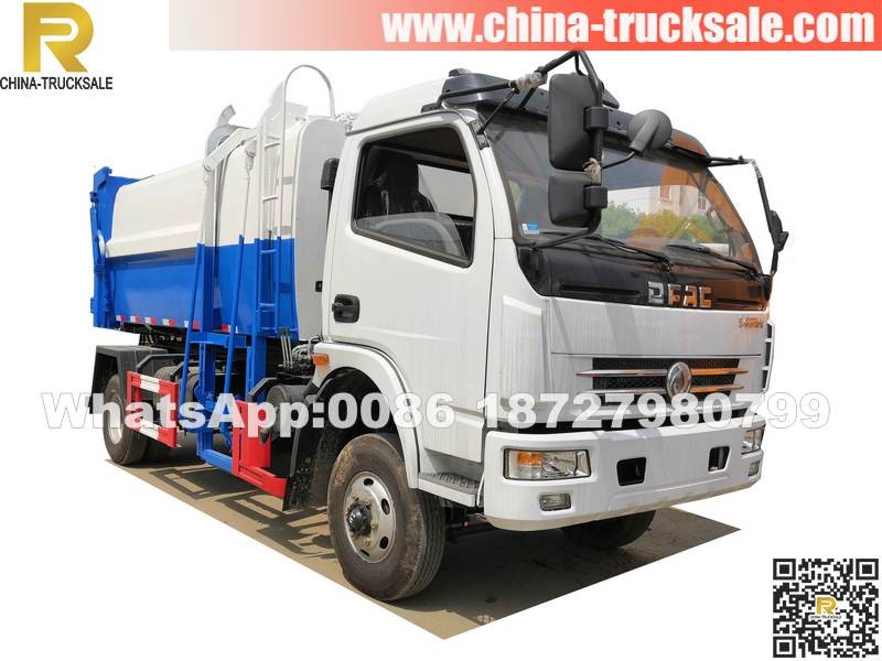 All-wheel drive DONGFENG 8 cubic side loading garbage truck