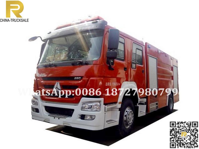 8000L HOWO water foam fire fighting truck