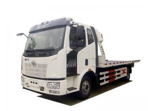 FAW flatbed wrecker truck with crane 5tons