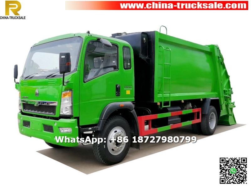HOWO 12m3 compression garbage collector truck