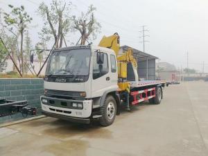 ISUZU FTR Flatbed wrecker truck with crane 5tons