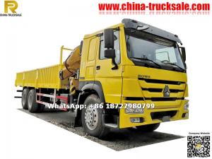 6X4 SINOTRUK HOWO truck mounted Knuckle boom crane 12tons 16tons