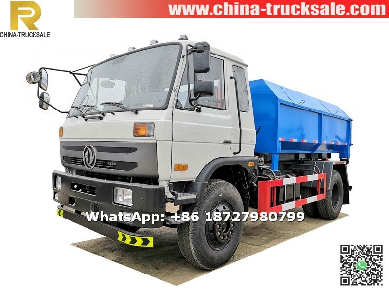 To Mongolia DONGFENG 10CBM hook arm garbage collector truck