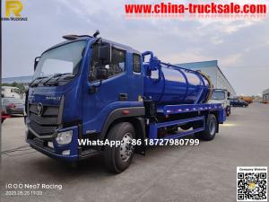 exported to Seychelles FOTON 8000L sewage vacuum tank truck